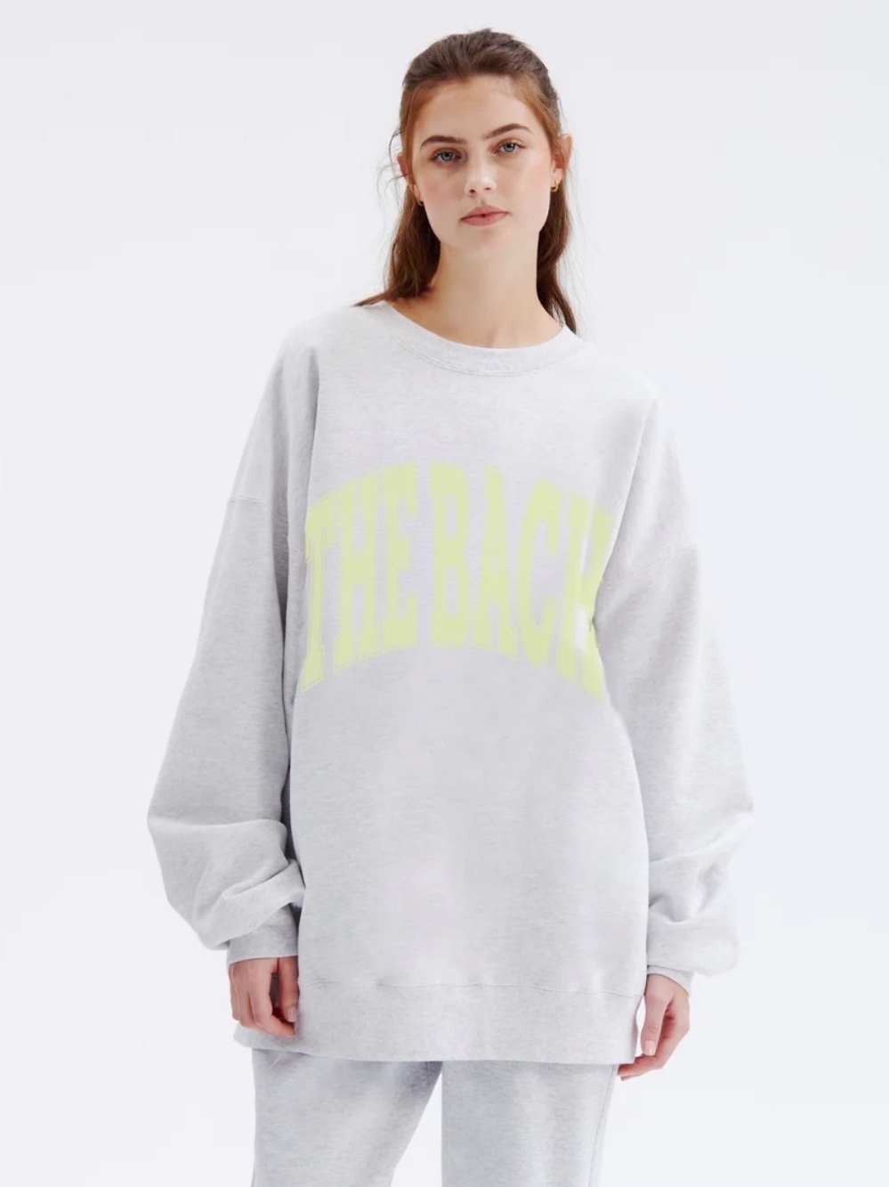 The Bar ( The Bach) Light Gray Crewneck Sweatshirt with Neon green Logo